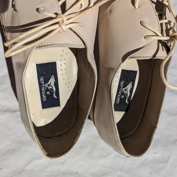 SEPTWOLVES Creme Beige Leather  Man's Square Toe Dress Shoe - Size 42 - Picture 5 of 9